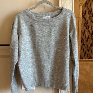 Women's Gray Sweater with Embellishments